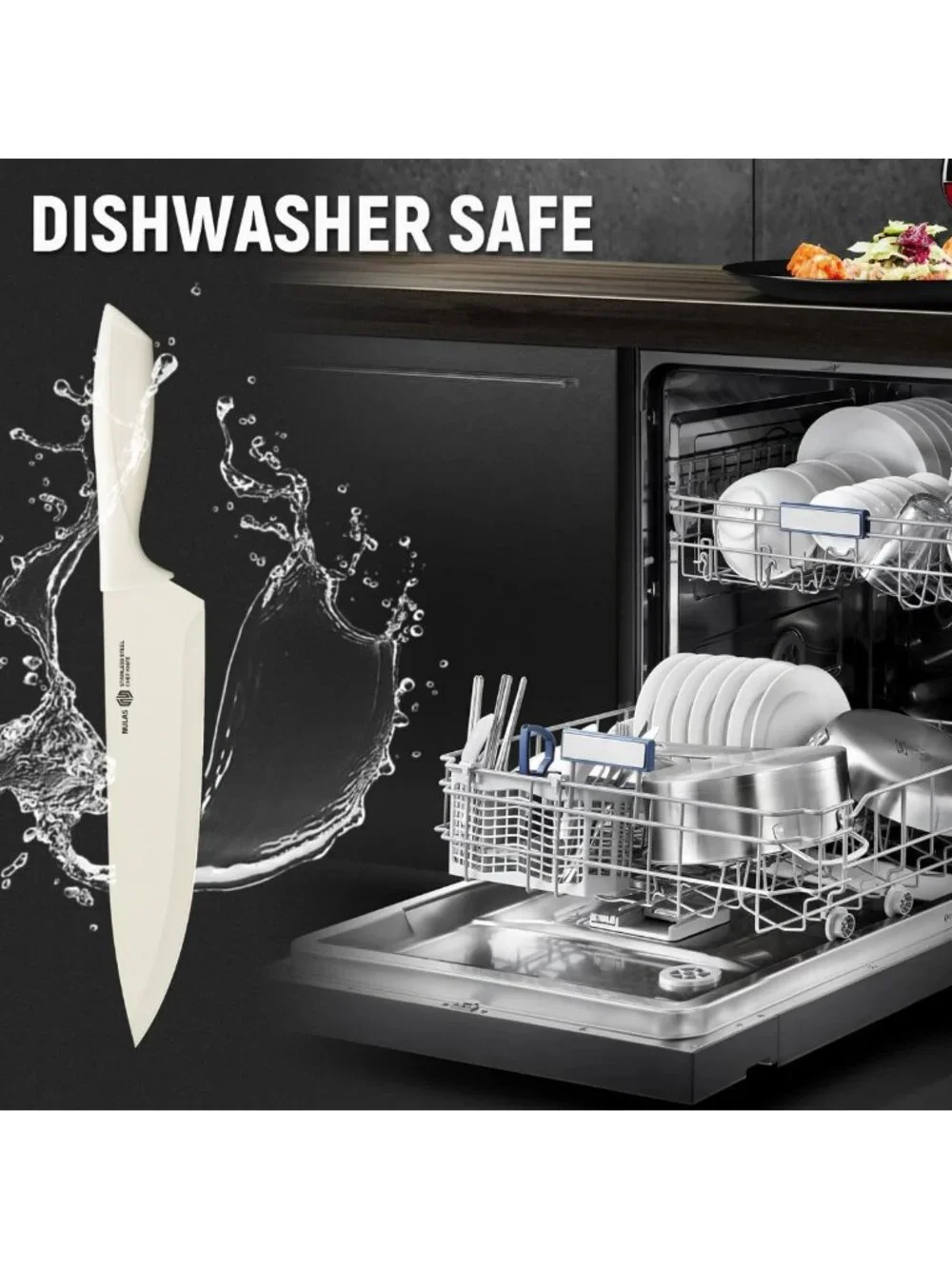 15-Piece Kitchen Knife Set with Block & Sharpener - Essential Cooking Tools
